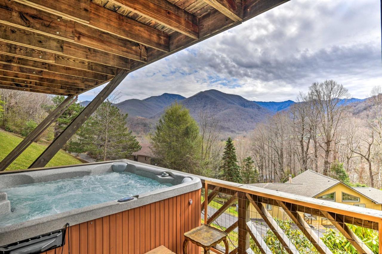 Best Location - Maggie Valley Cabin With Hot Tub! Bagian luar foto